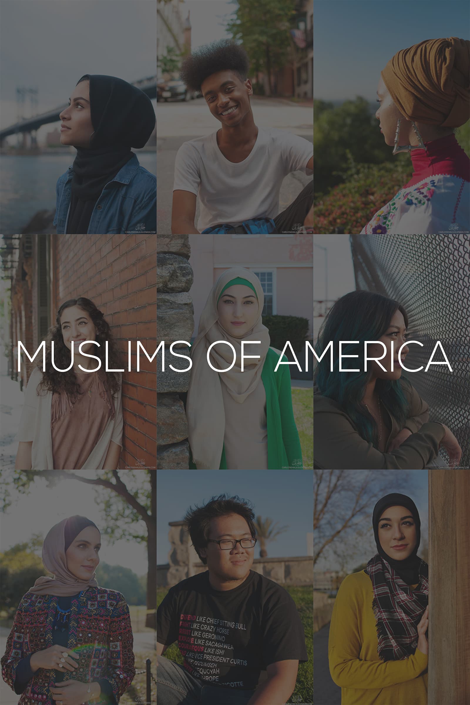 Muslims of America series featuring diverse Muslim Americans photographed in natural and urban settings across the U.S.